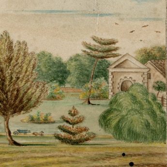 Charming 19th century watercolour of Whitminster House