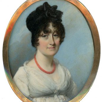 Fine miniature portrait of a lady by George Engleheart, signed and dated 1805