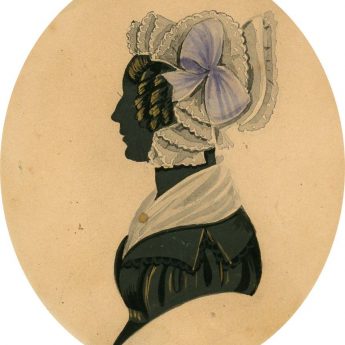 Painted and gilded silhouette of a lady by John Dempsey