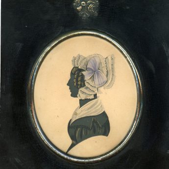 Painted and gilded silhouette of a lady by John Dempsey