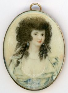 Miniature portrait of a young lady painted in 1786