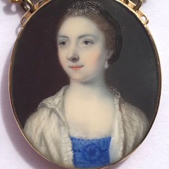 Miniature portrait of a lady by John Smart, signed and dated 1761