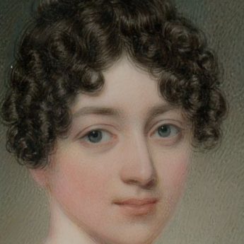 Miniature portrait of a young lady painted by John Cox Dillman Engleheart, signed and dated 1815