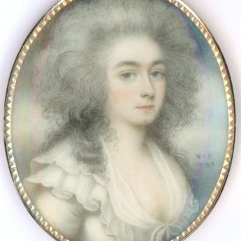 Signed miniature portrait of a lady by Nathaniel Plimer dated 1788