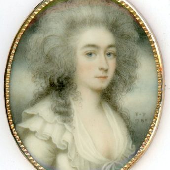 Signed miniature portrait of a lady by Nathaniel Plimer dated 1788