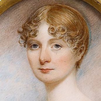 Fine portrait miniature of a young Regency lady