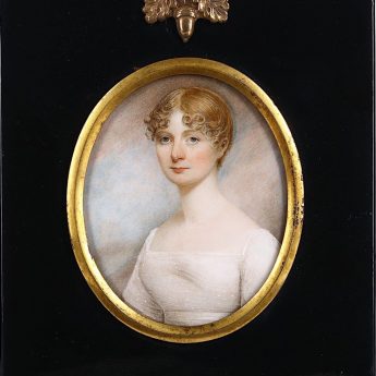 Fine portrait miniature of a young Regency lady
