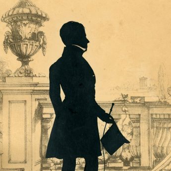 Full-length silhouette of a gentleman by the renowned cutter, Augustin Edouart, signed and dated 1836