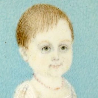 Charming naive miniature portrait of little Edward Yorke