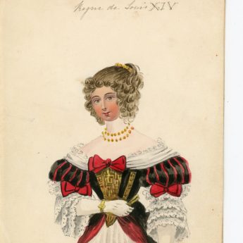 Watercolour portraits of a lady with 8 costume overlays, early 19th century