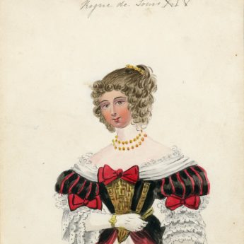 Watercolour portraits of a lady with 8 costume overlays, early 19th century