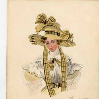 Watercolour portraits of a lady with 8 costume overlays, early 19th century