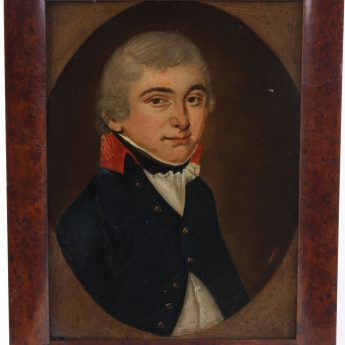 Naive School portrait of John Spencer, midshipman, oil on tin