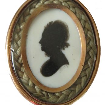Small silhouette of a lady painted on ivory by John Miers