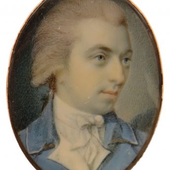 Miniature portrait of a gentleman painted by irish artist, Charles Robertson