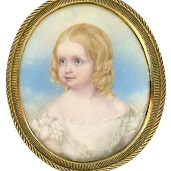 A delightful portrait miniature of Bertha Boulderson painted around 1843