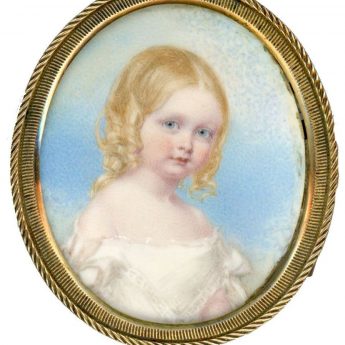 A delightful portrait miniature of Louisa Boulderson painted around 1843