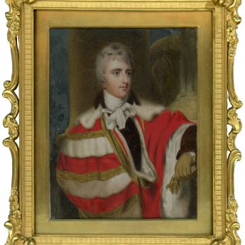 Colourful portrait miniature of Peter Leopold Nassu, Earl Cowper