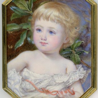 Delightful miniature portrait of Mabel Elizabeth Ponsonby painted by Annie Dixon