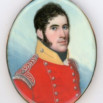 Miniature portrait of an officer by Frederick Buck