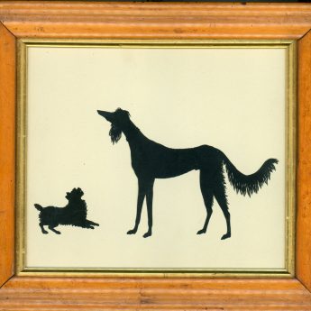 Cut silhouette of dogs by Edouart Augustin