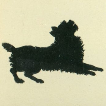 Cut silhouette of dogs by Edouart Augustin