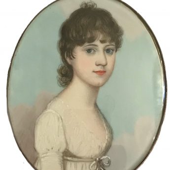 Miniature portrait of a young lady painted by Frederick Buck