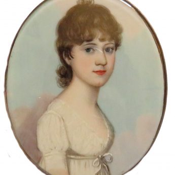 Miniature portrait of a young lady painted by Frederick Buck