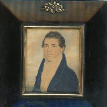 Miniature portrait of George A W Trotter painted in India by John Jukes