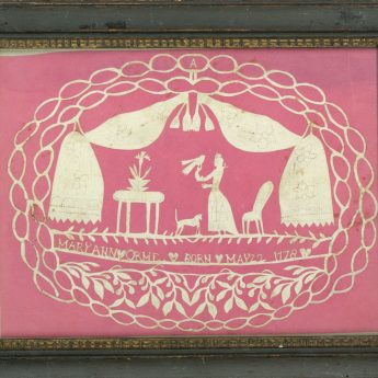 Fabulous 18th Century Cut Paper Picture Dated 1778