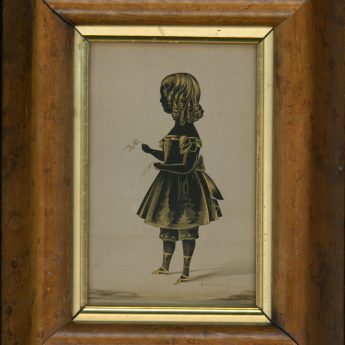 Cut and gilded silhouete of a child by Frederick William Seville, 1841