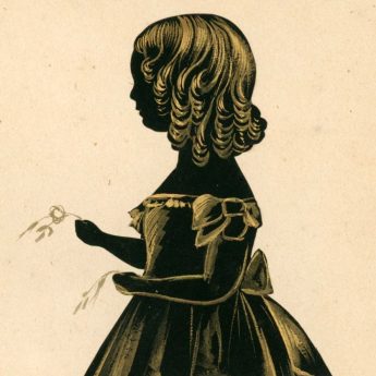 Cut and gilded silhouete of a child by Frederick William Seville, 1841