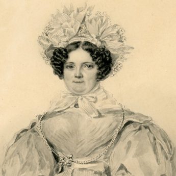 Watercolour portrait of Catherine Hellier painted by Nathan Cooper Branwhite in 1833