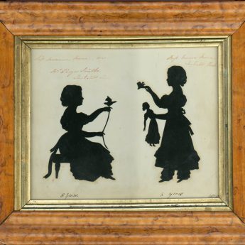 Silhouette of Marianne and Emma Meux cut by Augustin Edouart, dated 1828
