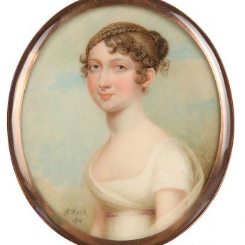 Superb portrait miniature of Susannah Merest painted by Sampson Towgood Roch