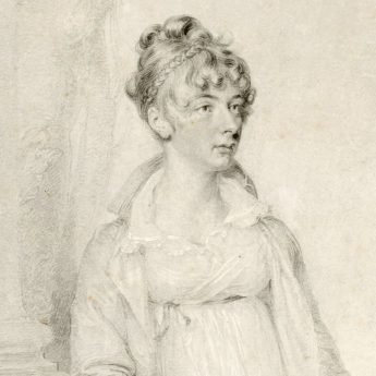 Fine pencil portrait of a Regency lady signed and dated 1805