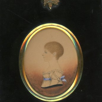 Miniature watercolour profile of a child painted by James H. Gillespie, circa 1810