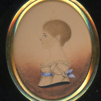Miniature watercolour profile of a child painted by James H. Gillespie, circa 1810