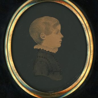 Miniature watercolour profile of a child painted by James H. Gillespie, circa 1810