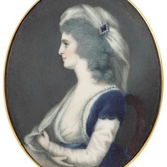 Miniature portrait of Elizabeth, wife of Richard Brinsley Sheridan; attributed to Ozias Humphry