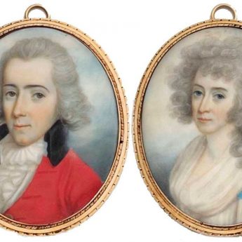 Pair of miniature portraits by Scottish-born artist, John Donaldson