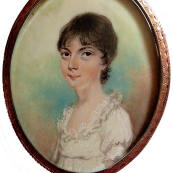 Miniature portrait of a girl painted by Nicholas Freese