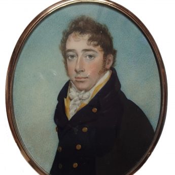 Miniature portrait of a gentleman in a yellow waistcoat by W. S. Lethbridge