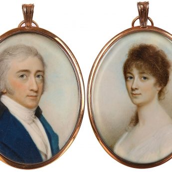 Pair of miniature portraits by Irish artist Charles Robertson