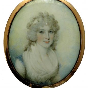Miniature portrait of a young lady by Samuel Shelley