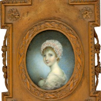 Miniature portrait of a girl signed J.S.