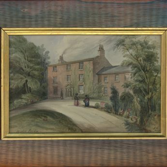 Watercolour painting of a Georgian house, signed and dated 1839