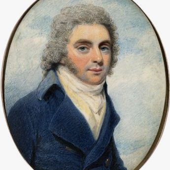 Miniature portrait of a gentleman by Henry Edridge, signed and dated 1795