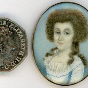 Miniature portrait of a Georgian lady painted by William Read, circa 1780