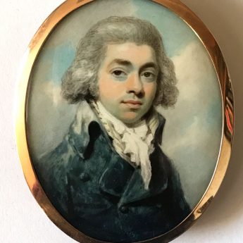Handsome portrait miniature of a gentleman by Henry Edridge